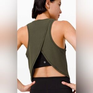 Women's Olive Green Sleeveless Top